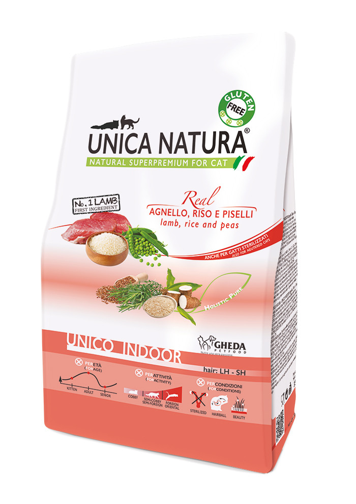 Unica Natura Unico Indoor (ягненок, рис, горох), 350 гр - фото 1 - id-p211889468