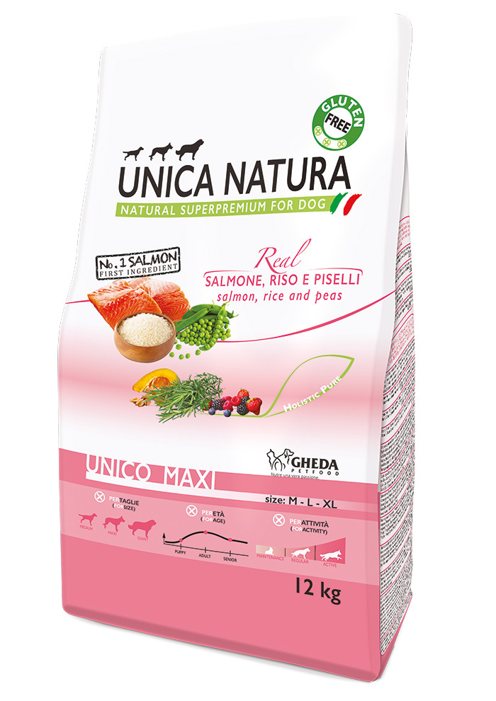 Unica Natura Unico Maxi (лосось, рис и горох), 12 кг - фото 1 - id-p211889478