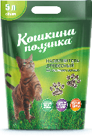 Наполнитель для туалета древесный впитывающий Кошкина Полянка, 5 л