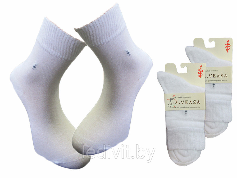 Мужские белые носки с ослабленной резинкой - фото 1 - id-p209272732