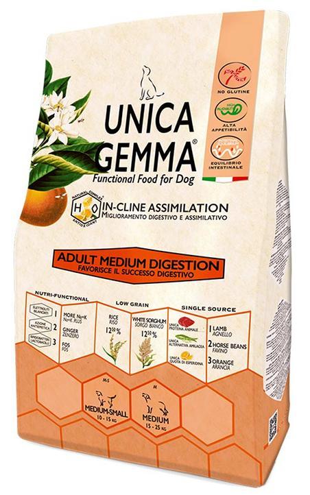 Unica Gemma Adult Medium Digestion (бобы и ягненок), 2 кг - фото 1 - id-p211889538