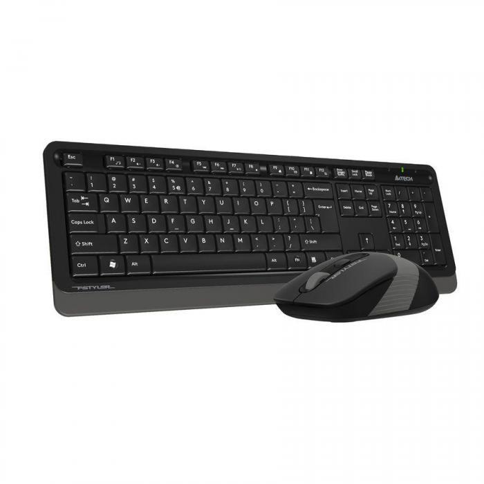 Комплект (клавиатура+мышь) A4TECH Fstyler FG1010, USB, беспроводной, черный и серый [fg1010 grey] - фото 5 - id-p211721722