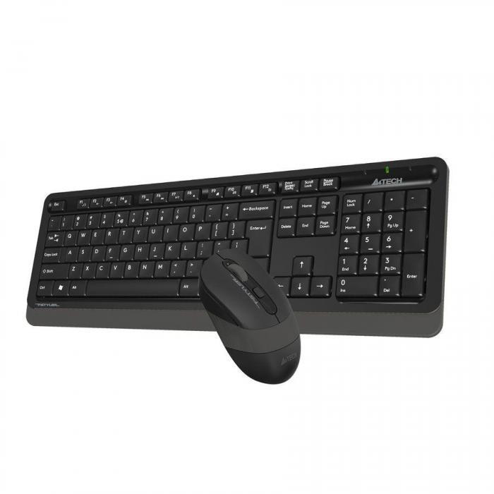 Комплект (клавиатура+мышь) A4TECH Fstyler FG1010, USB, беспроводной, черный и серый [fg1010 grey] - фото 7 - id-p211721722