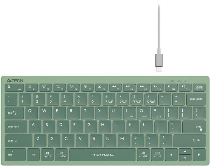 Клавиатура A4TECH Fstyler FBX51C, USB, Bluetooth/Радиоканал, зеленый [fbx51c matcha green] - фото 4 - id-p211721724