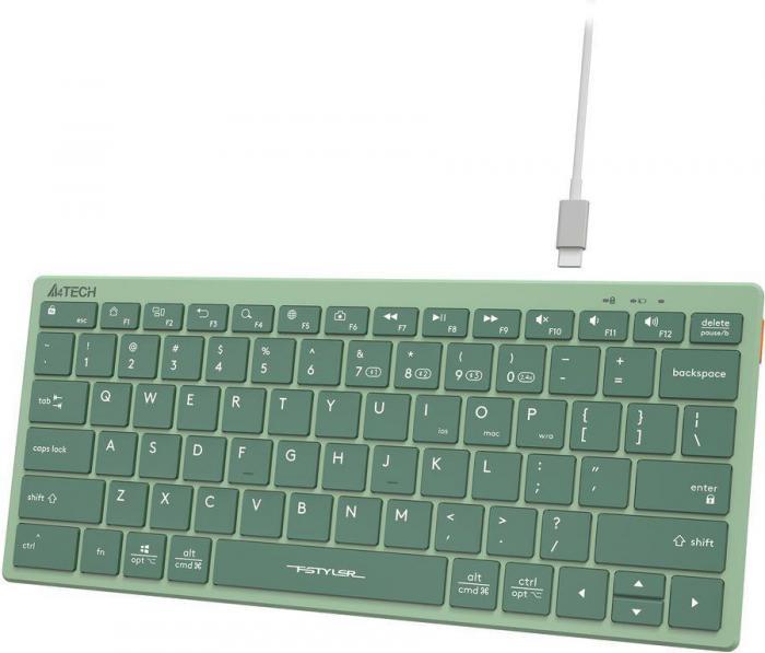 Клавиатура A4TECH Fstyler FBX51C, USB, Bluetooth/Радиоканал, зеленый [fbx51c matcha green] - фото 7 - id-p211721724