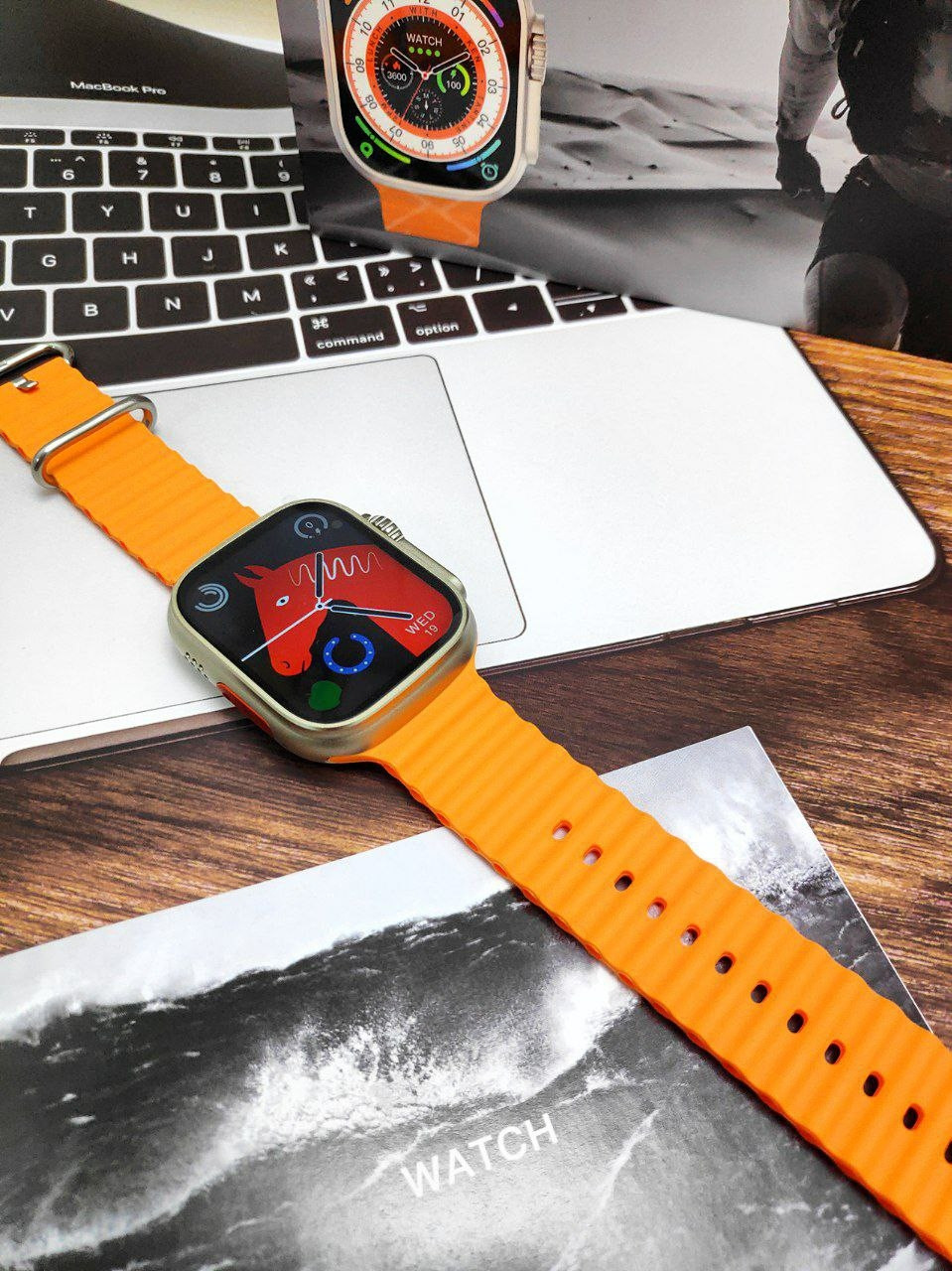 Умные часы Smart Watch Ultra (копия Apple Watch Ultra) Золото- оранжевый - фото 7 - id-p211265309