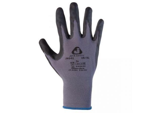 Перчатки с защитой от порезов, р-р 8/M (полиэфир, пенонитрил. покр.), серый/черный Jeta Safety (перчатки - фото 1 - id-p211898484