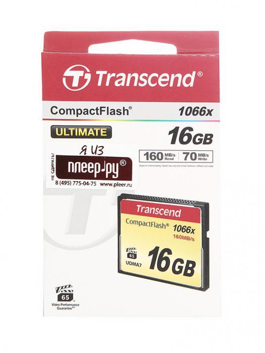 16Gb - Transcend 1000x - Compact Flash TS16GCF1000 (Оригинальная!) - фото 1 - id-p211492037