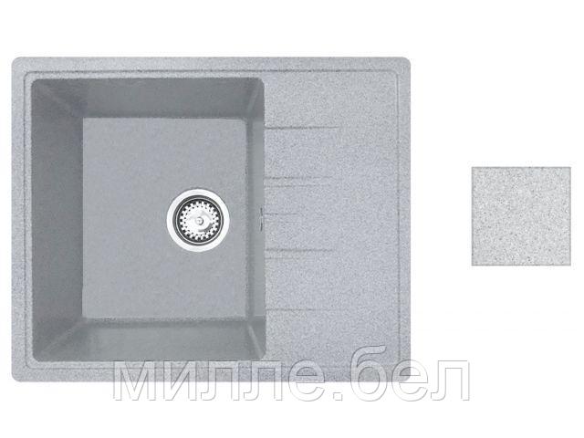 Мойка кухонная из искусственного камня PLATINUM серый 570х465 мм, AV Engineering - фото 1 - id-p201462189