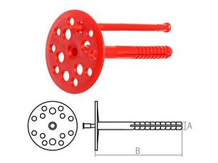 Дюбеля для теплоизоляции с пластиковым гвоздем