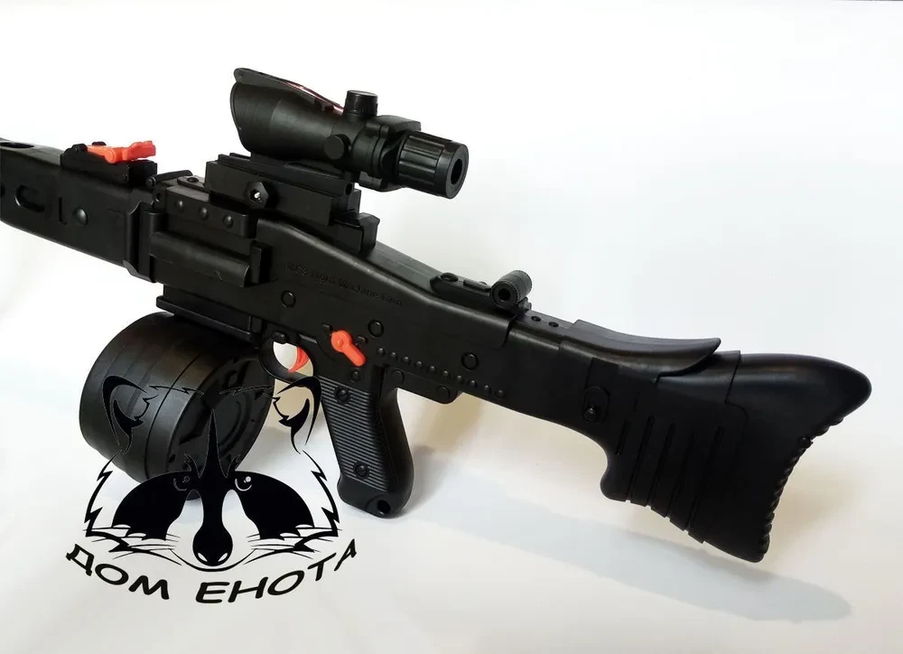 Детский Автомат пулемет MG3 орбибольный с орбизами с прицелом. Орбизбол аккумулятор - фото 2 - id-p211910797