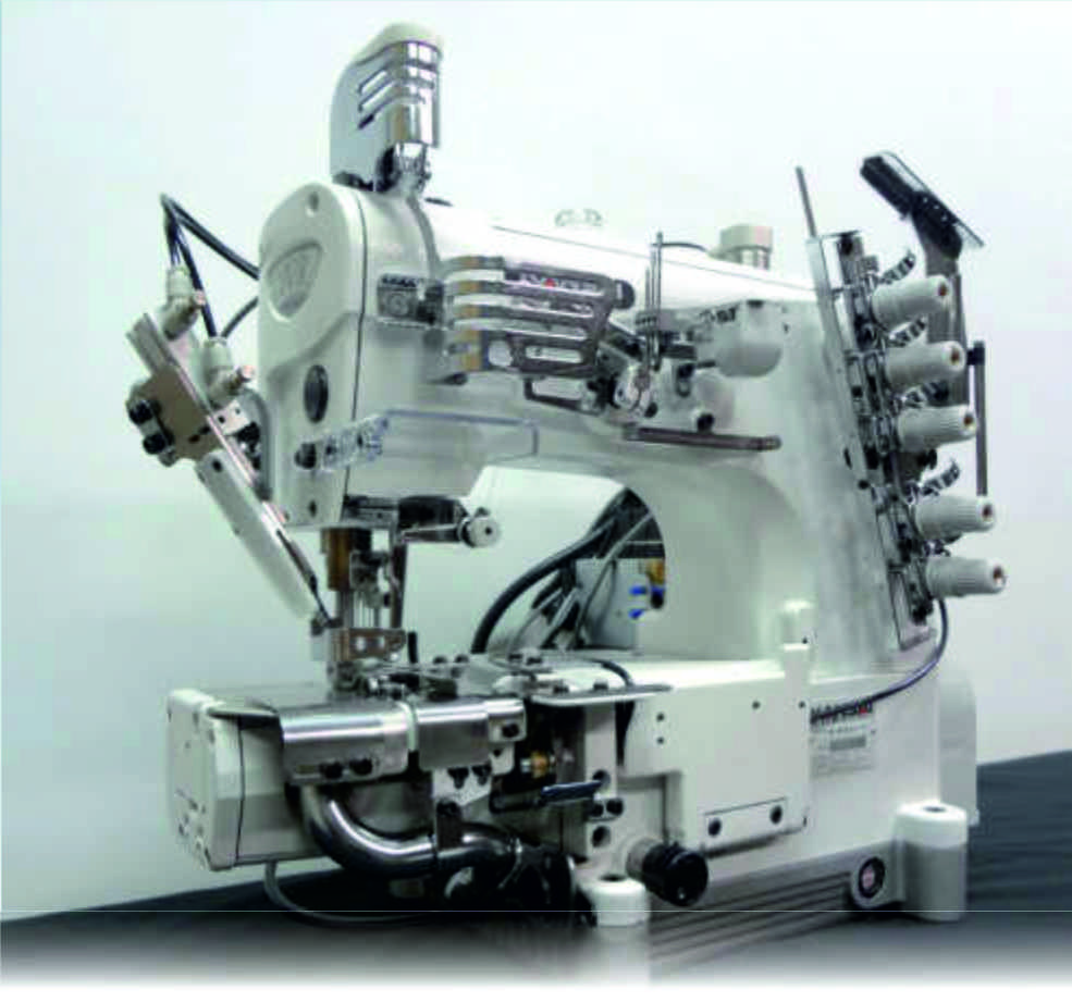 KANSAI SPECIAL RX-9803GPLK Трехигольная плоскошовная машина с верхним и нижним застилом с цилиндрической платф - фото 1 - id-p211917103