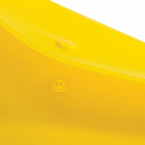 Папка-конверт с кнопкой BRAUBERG А4 до 100 л. прозрачная желтая СВЕРХПРОЧНАЯ 0,18 мм - фото 4 - id-p211935252