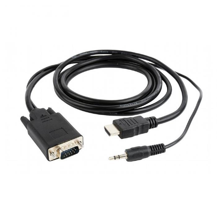 Аксессуар Gembird Cablexpert HDMI-VGA 19M/15M + 3.5Jack 1.8m Black A-HDMI-VGA-03-6 - фото 1 - id-p211606782