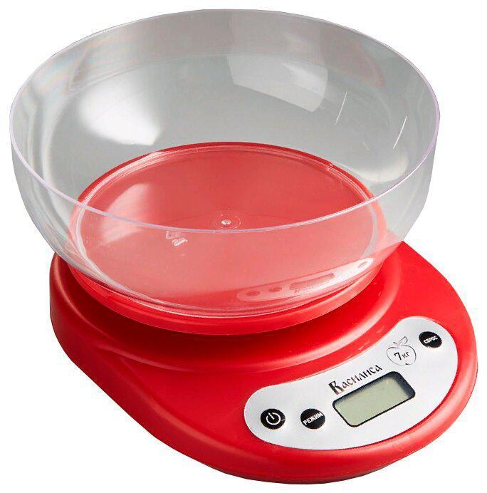 Весы кухонные электронные с чашей ВАСИЛИСА ВА-010 красный 7кг - фото 2 - id-p211701041