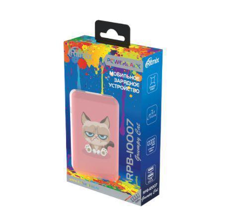 Портативное зарядное устройство Power bank RITMIX RPB-10007 GRUMPY CAT пауэрбанк для зарядки телефона - фото 2 - id-p211701091