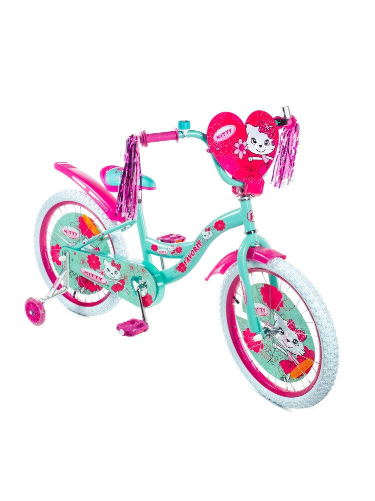 Детский велосипед Favorit Kitty 20 KIT-20GN розовый/бирюзовый - фото 2 - id-p210228180