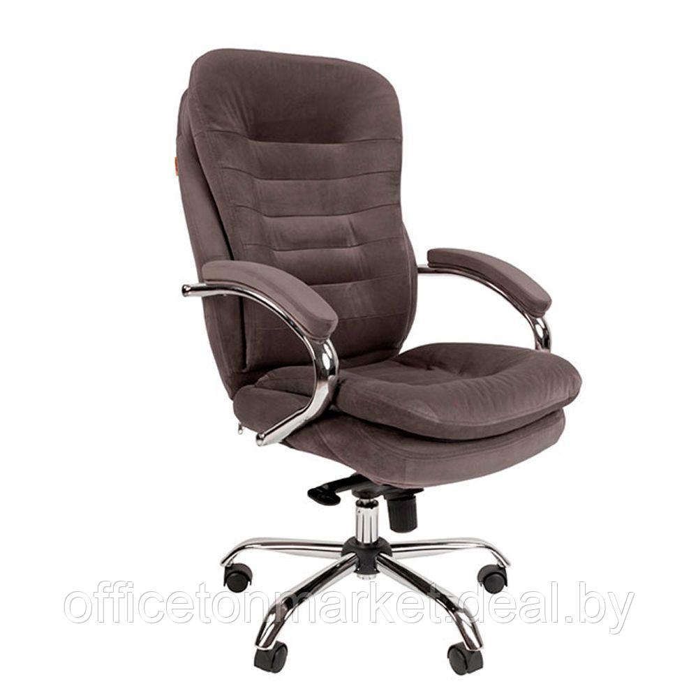 Кресло для руководителя "Chairman Home 795", велюр, металл, серый - фото 1 - id-p211945491