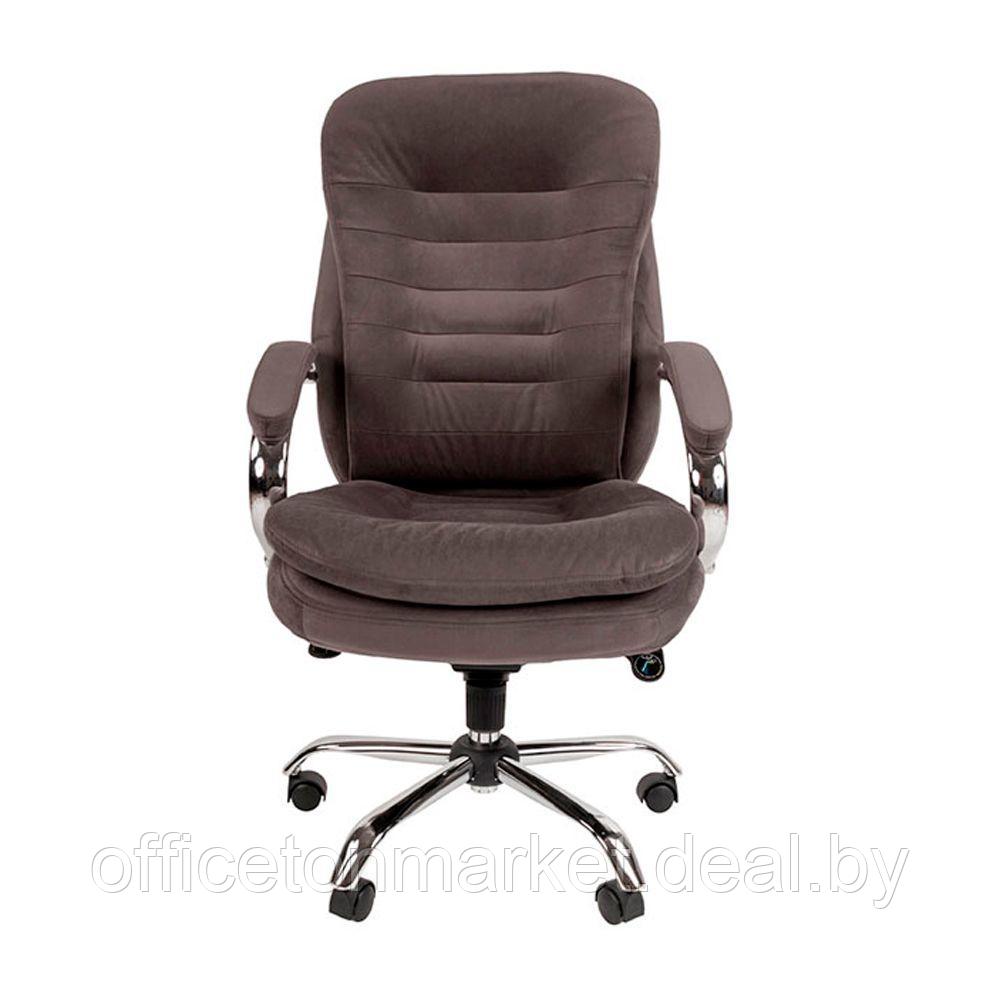 Кресло для руководителя "Chairman Home 795", велюр, металл, серый - фото 2 - id-p211945491