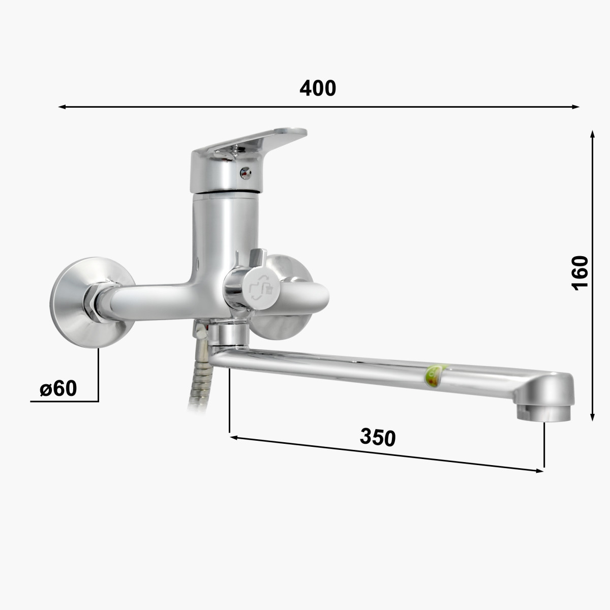 Смеситель Eleanti 0402.933 ванно-душевой с длинным изливом - фото 6 - id-p208000793