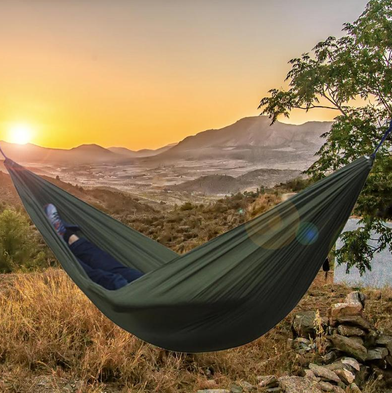 Гамак подвесной двухместный "Hammock Swing" Ультралёгкий и сверхпрочный! (Крепления в комплекте) 270х140 см