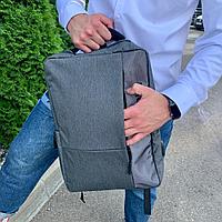 Городской рюкзак BACKPACK с USB и отделением для ноутбука до 17" серый