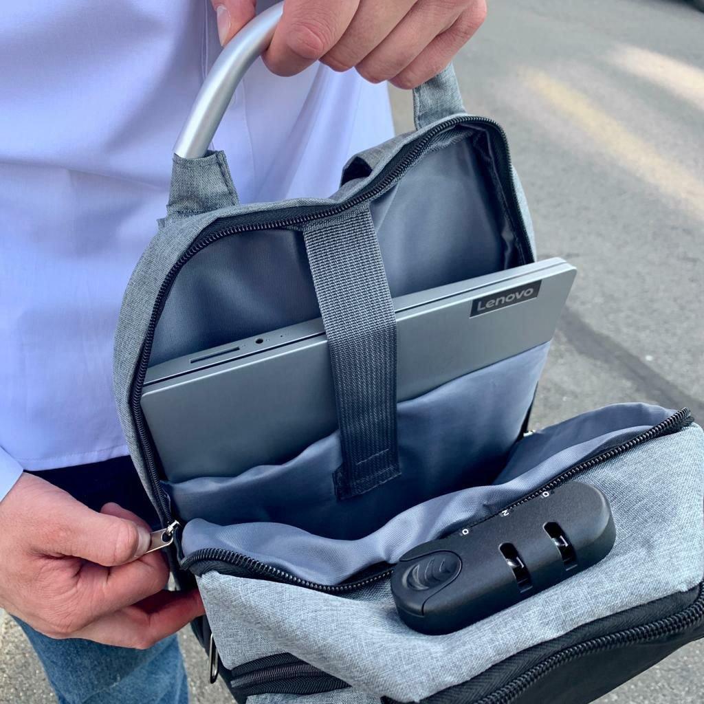 Городской рюкзак "Madma" Кодовый замок / отделение для ноутбука до 17" / USB порт - фото 6 - id-p211952134