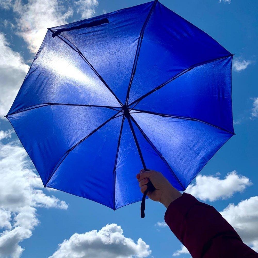 Автоматический противоштормовой зонт Vortex "Антишторм", d -96 см. Синий - фото 1 - id-p211952184