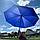 Автоматический противоштормовой зонт "Конгресс Антишторм", ручка экокожа Синий, фото 9