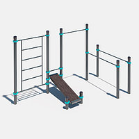 Воркаут площадки PROFIT на хомутах (круглый столб)