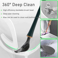 Ершик из эластичного силикона VIP Brush Туалетная плоская щетка для чистки унитаза Зеленый - фото 1 - id-p211952547