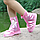 Защитные чехлы (дождевики, пончи) для обуви от дождя и грязи с подошвой цветные, Розовые р-р 39-40 (L), фото 2