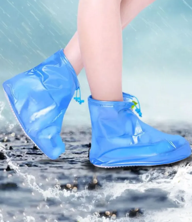 Защитные чехлы (дождевики, пончи) для обуви от дождя и грязи с подошвой цветные, Синие р-р 39-40 (L) - фото 1 - id-p211952575