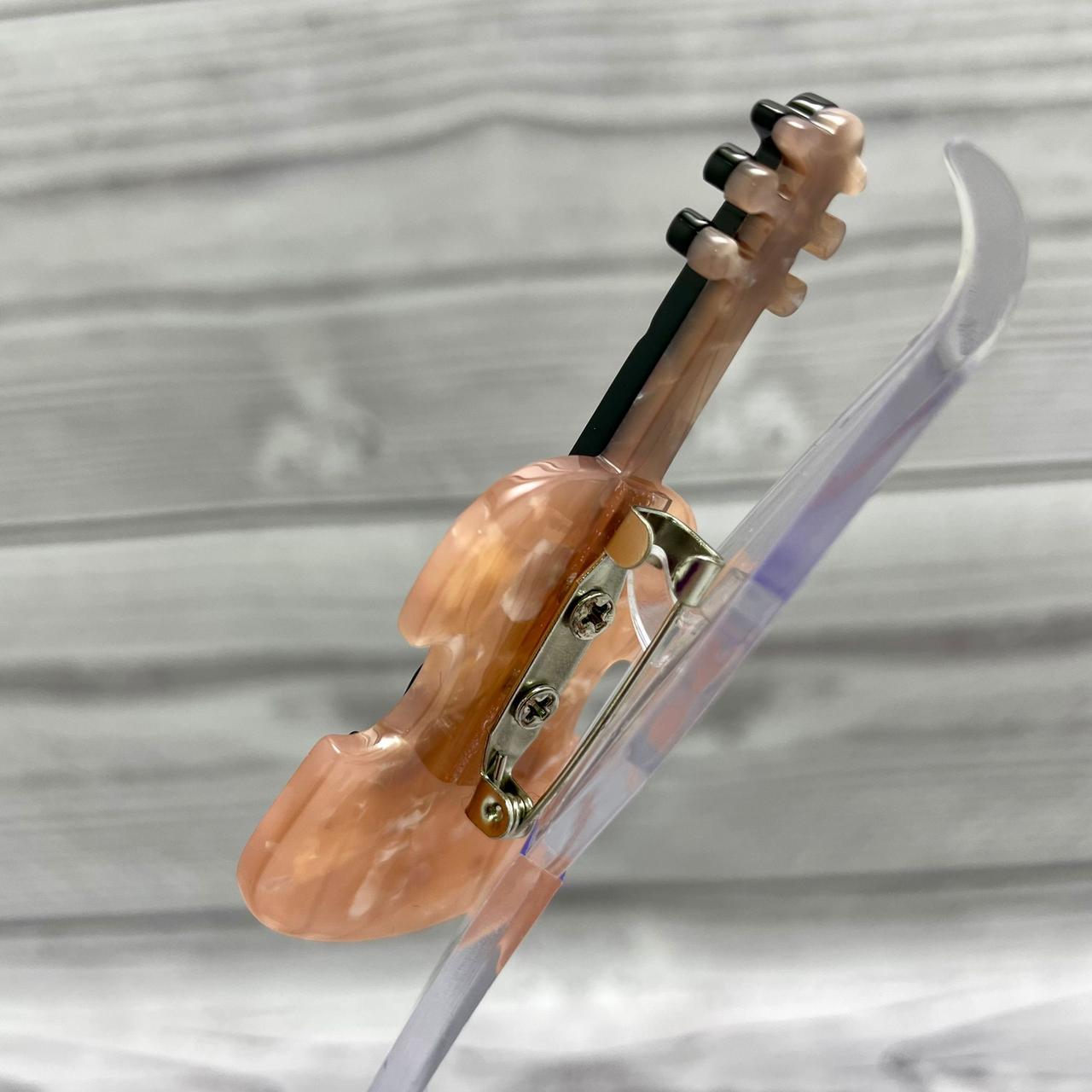 Бижутерия брошь для музыканта "Скрипка" 6.5 см Цвет Янтарный - фото 4 - id-p211951996