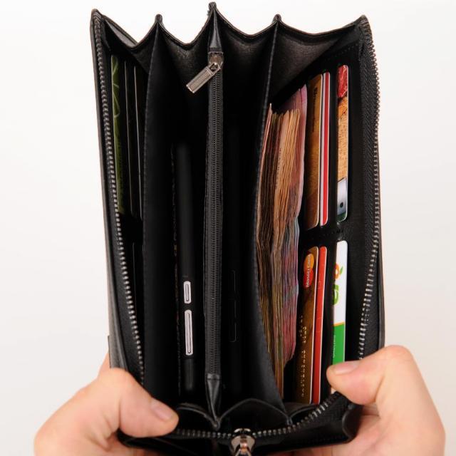 Мужское портмоне клатч на молнии, с ручкой Baellerry Maxi Libero S1001 Черное - фото 9 - id-p211952095