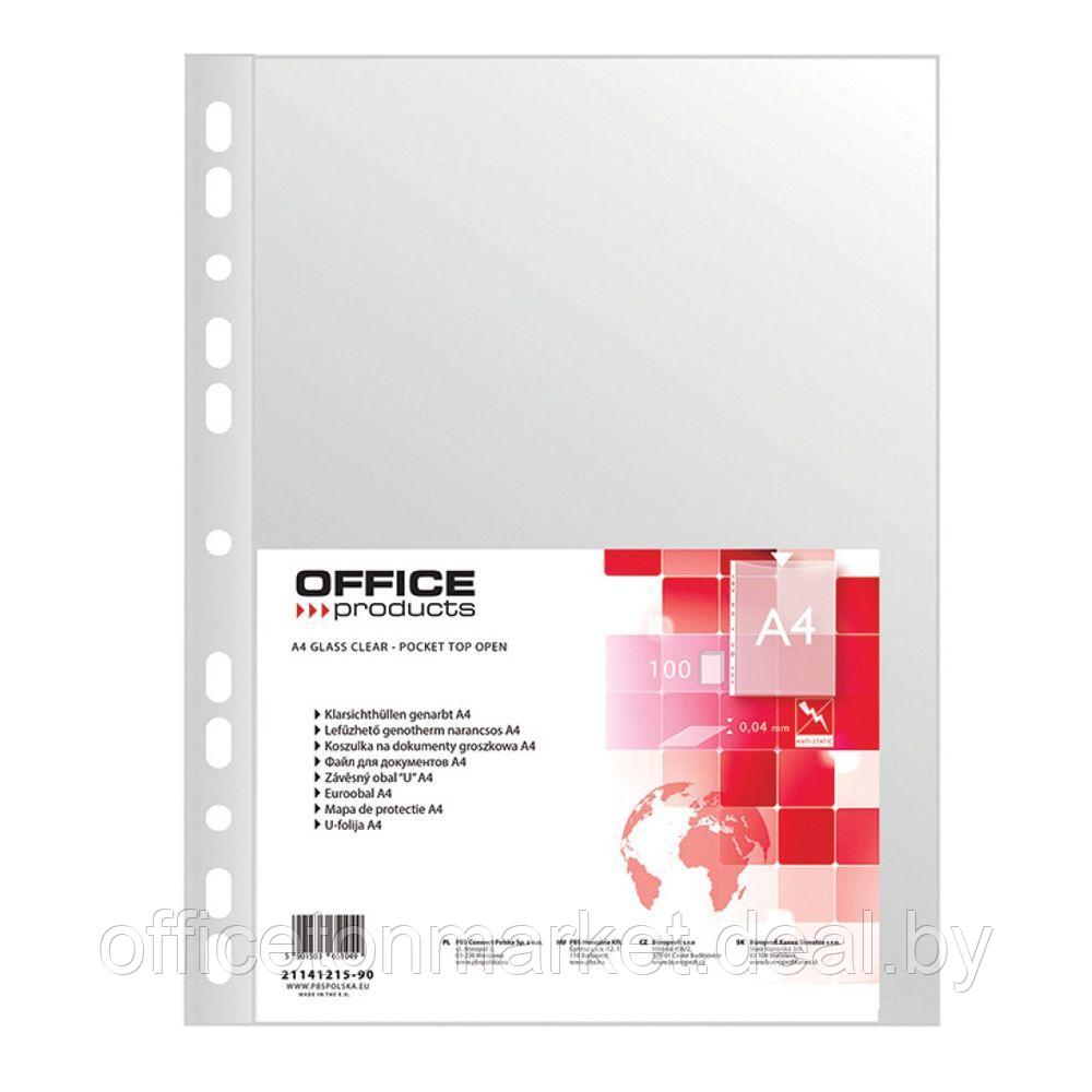 Файл (папка-карман) "Office products", A4, 100 шт, 40 мкм, прозрачный - фото 1 - id-p211488169
