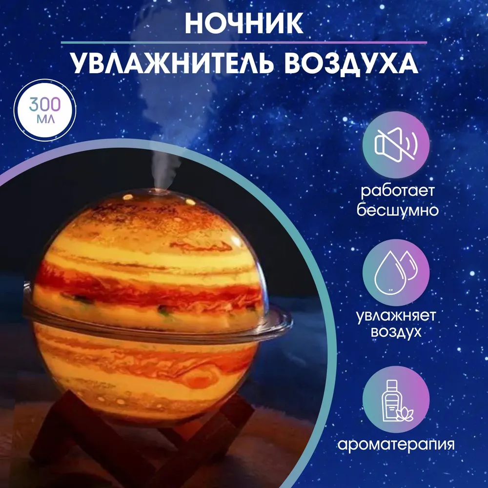 Увлажнитель (аромадиффузор) воздуха USB Galaxy Humidifier SX-E335 с функцией ночника 330 ml на подставке - фото 8 - id-p211953517