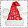 Новогодний колпак Деда Мороза с опушкой / белые снежинки, красный плюш, фото 4