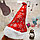 Новогодний колпак Деда Мороза с опушкой / белые снежинки, красный плюш, фото 6