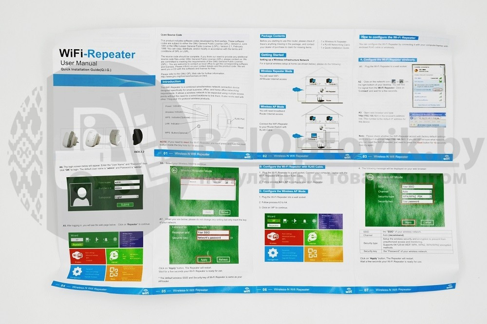 Ретранслятор усилитель сигнала Wifi Wireless WI FI Repeater Репитер 300 Мбит/с. - фото 4 - id-p211954526