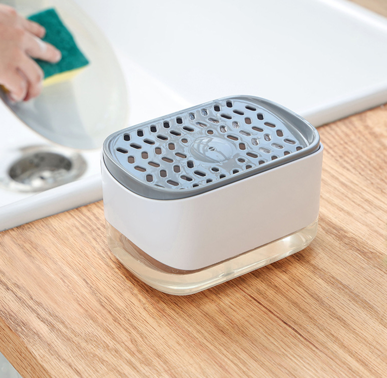 Диспенсер для моющего средства и губки Soap Dispenser / Дозатор на кухню с губкой 2в1 - фото 2 - id-p207134873