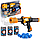 Детская игрушка оружие Бластер Assault Gun 29 см с мишенью, мягкими игровыми снарядами 12шт. 3 Синий, фото 9