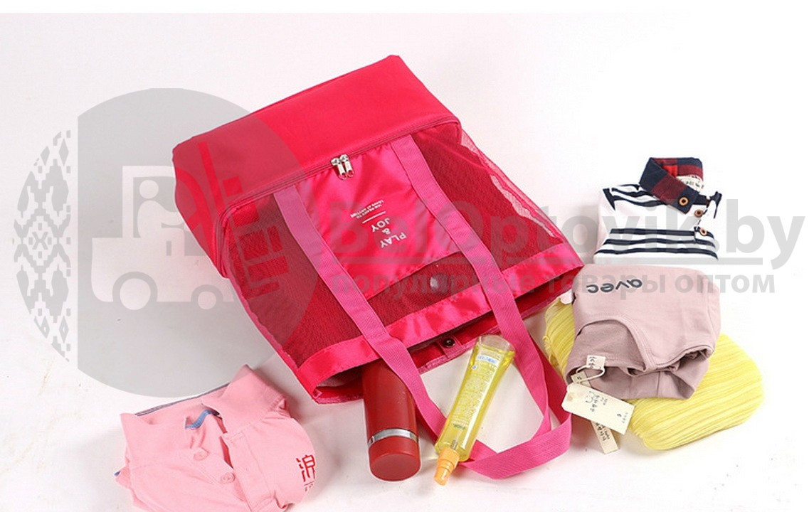 Летняя сумка для пляжа PlayJoy (термосумка) Розовая - фото 5 - id-p211954419