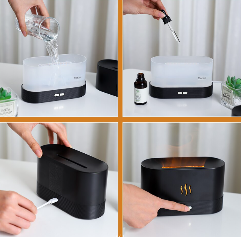 Аромадиффузор - ночник с эффектом пламени Flame Humidifier SL-168 с пультом ДУ Белый - фото 9 - id-p197868500