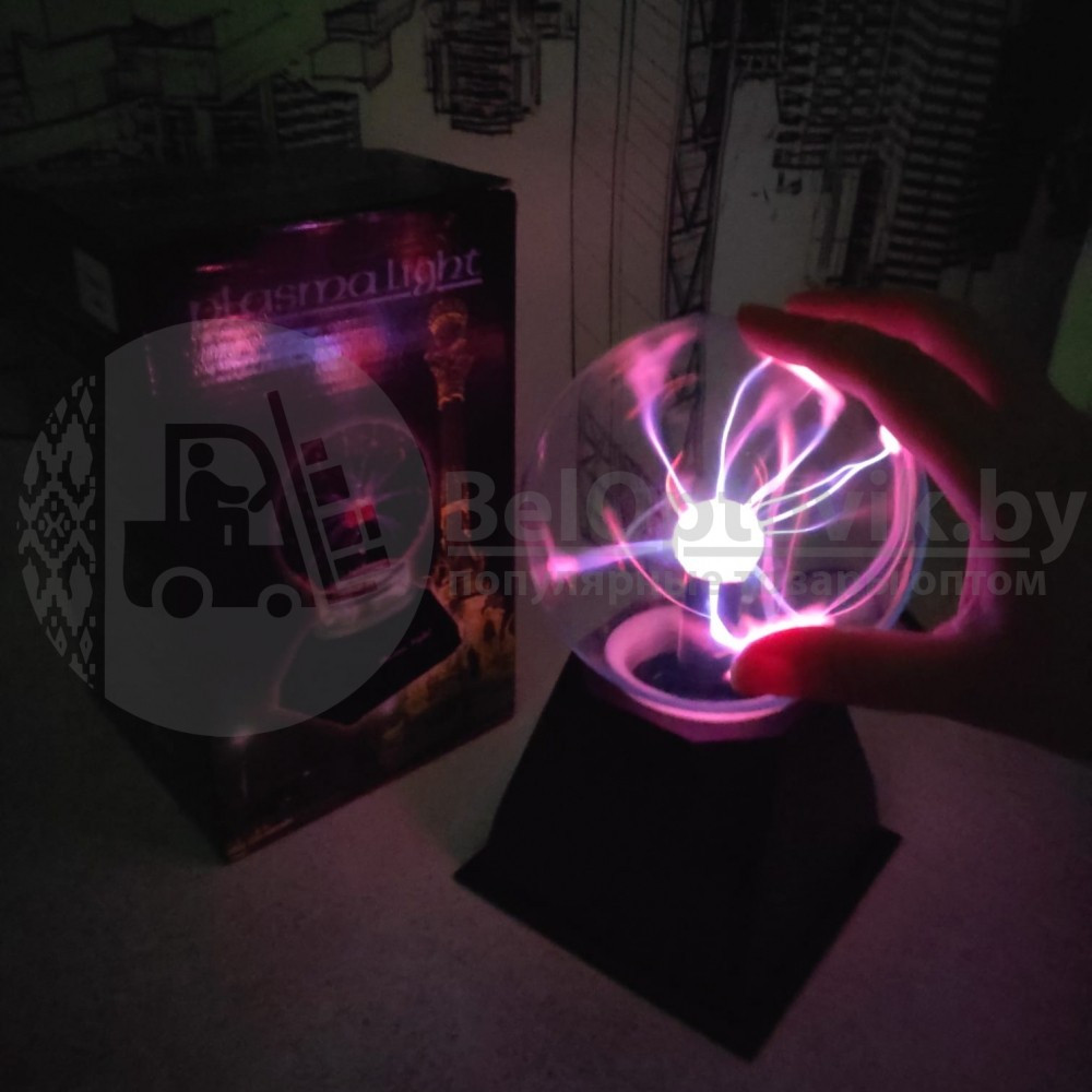 Плазменный шар Plasma light декоративная лампа Теслы (Молния), d 12 см - фото 4 - id-p211953920