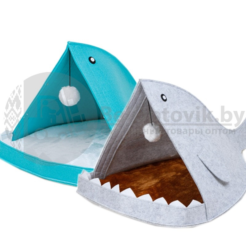 Домик для Кота - Акула с бубоном Темно-серый - фото 7 - id-p211954247