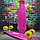 Скейт Пенни Борд (Penny Board) однотонный, матовые колеса 2 дюйма (цвет микс), до 60 кг.  Красный, фото 3