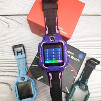 Часы детские Smart Watch Kids Baby Watch Q88  Фиолетовый корпус - черный ремешок