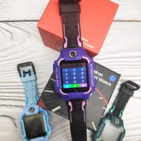 Часы детские Smart Watch Kids Baby Watch Q88 Фиолетовый корпус - черный ремешок - фото 1 - id-p181592107