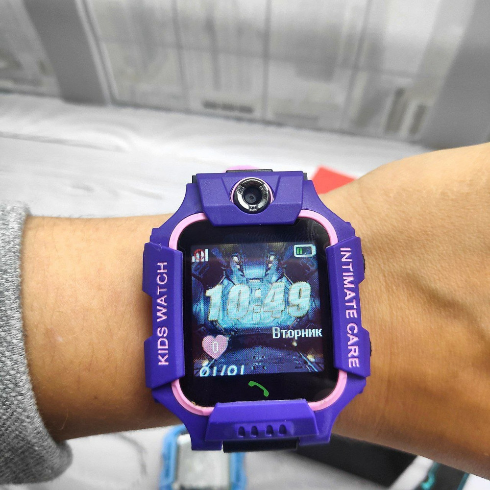 Часы детские Smart Watch Kids Baby Watch Q88 Фиолетовый корпус - черный ремешок - фото 7 - id-p181592107